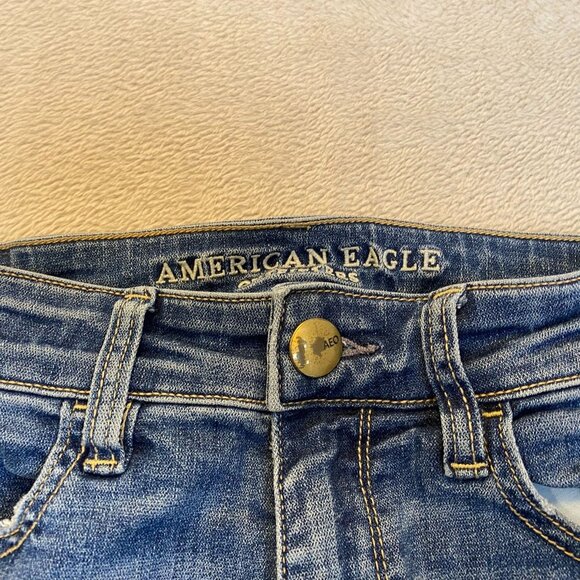 American Eagle Women's Jeans Size 4 Distressed Super Stretch Skinny Regular - Picture 13 of 16